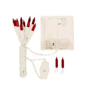  Red Battery Operated Christmas Lights With White Cords 