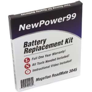  Battery Replacement Kit for Magellan RoadMate 3045 with 