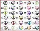 30 KIDS Nail Decals •COLORFUL PEACE SIGNS•  