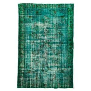  Turkish Overdyed Vintage Color Reform Rug Green 6 3 x 9 