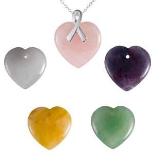  Awareness Ribbon Interchangeable Heart Pendant Jewelry