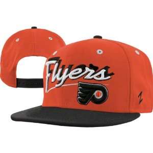 Philadelphia Flyers Orange/Black Shadow Script Snapback Adjustable Hat 