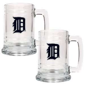  Detroit Tigers Primary Logo 2 Piece 15 oz. Glass Tankard 