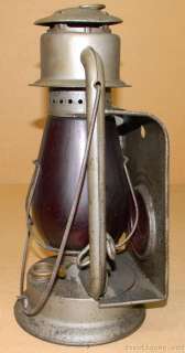   1911 RAYO PONY No.21 Kerosene Carriage Lantern Red Glass Shade + Lens