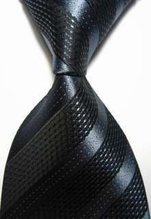 New Classic Stripes Gray JACQUARD WOVEN Silk Mens Tie Necktie  