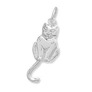   Silver Fish Cat with Movable Tail Charm with 18 Steel Chain Jewelry