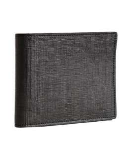 Fendi black zucca spalmati bi fold wallet  