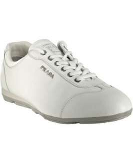 Prada Sport white leather lace up sneakers  