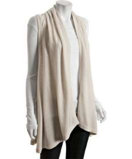 Autumn Cashmere limestone cashmere drape front vest sweater   