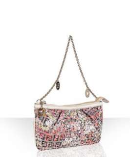 Fendi pink floral zucchino canvas Forever pochette   up to 