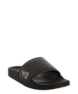 Yohji Yamamoto Adidas black leather Yohjilette II slide sandals 