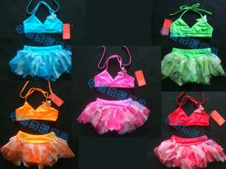 New Girls Swimwear Tankini Swimsuit Bikini Bathers Ballet Tutu Skirt 3 
