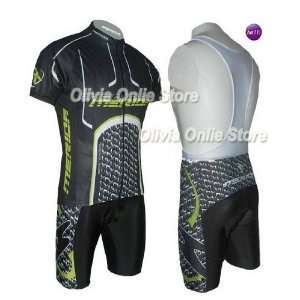  merida 2010 black short sleeve cycling jersey and bib 