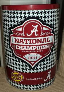   CHAMPIONSHIP GOLDEN FLAKE HOUNDSTOOTH TIN can CANISTER 2011  