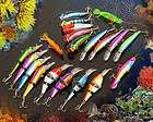 Lot 15 pcs Kinds of Fishing Lures Crankbait Baits Hooks Tackle Free 