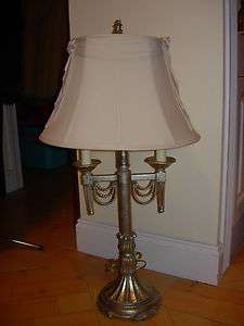 BERMAN NEO CLASSICAL GOLDISH SILVER CRACKLE LAMP W/ SHADE~~AWESOOME 