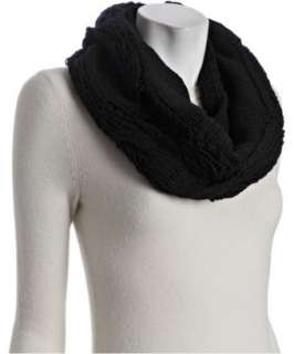 Wyatt black wool cashmere cable knit snood  