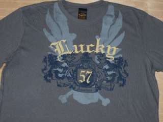 LUCKY BRAND Seal 57 T Shirt Navy Gray NWOT  
