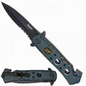  3.75 Tiger USA M&P Spring Assisted Rescue Knife   Gray 