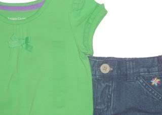 GIRLS 2 PC SHORT SET OUTFIT SIZES NB TO 18 MO BABY NWT  