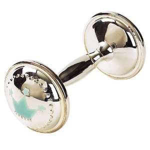    Elegant Baby Silver Plated Little Prince Dumbbell Rattle: Baby