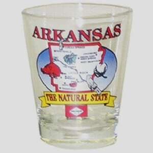  Arkansas State Elements Map Shot Glass: Kitchen & Dining