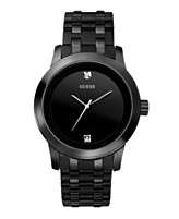 GUESS Watch, Mens Black Ion Plated Stainless Steel Bracelet 38mm 