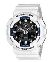 Shock Watch, Mens Analog Digital White Resin Strap GA100B 7