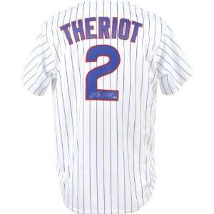 Ryan Theriot Chicago Cubs Autographed White Pinstripe Majestic Replica 