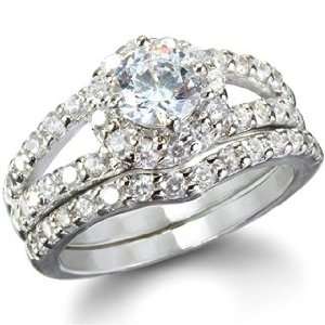   Jolies Round Cut Imitation Diamond Engagement Ring Set   6 Jewelry