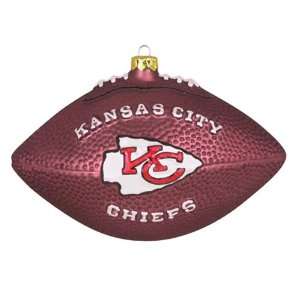  Pack of 2 NFL Kansas City Chiefs Glass Football Christmas 
