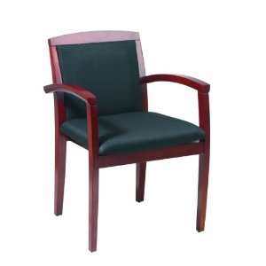  Wood Guest Chair with Upholstered Seat and Back: Home 