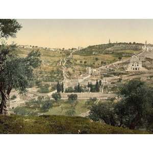     Mount of Olives and Gethsemane general view Jerusalem 24 X 18.5