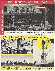 Postcards Otis Elevator Chicago Worlds Fair 1933 1934  