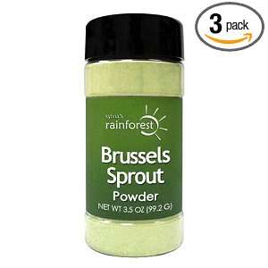 Sylvias Rainforest Brussel Sprout Powder, 3.5 Ounce Bottles (Pack of 