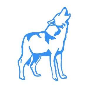  Wolf Howling LIGHT BLUE Vinyl window decal sticker: Office 