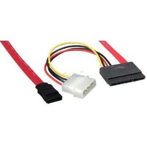  Serial ATA Data Cable & Power Adapter, SATA 7 pin + 15 pin to SATA 