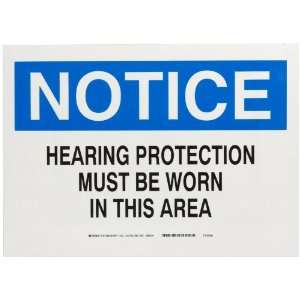   Color Ear Protection Sign, Legend Notice, Hearing Protection Must Be