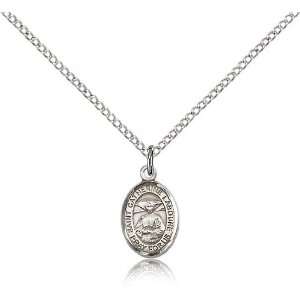 925 Sterling Silver St. Saint Catherine Laboure Medal Pendant 1/2 x 1 