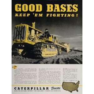  1942 Original Ad CATERPILLAR Diesel Tractor WWII Bases 