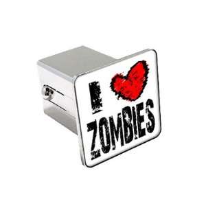  I Heart Love Zombies   Chrome 2 Tow Trailer Hitch Cover 