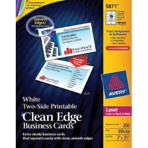  Avery Laser Clean Edge Business Cards White Matte 10/Sheet 