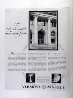 1930 Vermont Marble Company Proctor, VT print AD  