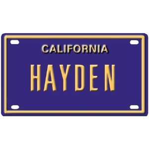   Hayden Mini Personalized California License Plate 