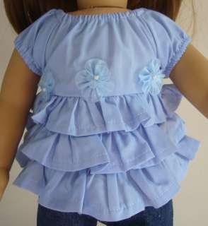 DOLL CLOTHES fits American Girl Blue Ruffley Blouse!!!  