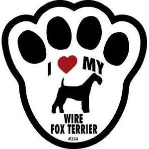  I Love My Wire Haired Fox Terrier Pawprint Window Decal 