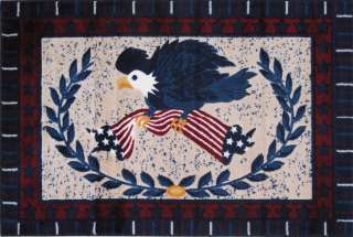 United States American Eagle Flag Plush Nylon Area Rug  