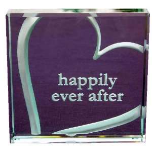 Happily Ever After Hand Carved Glass Paperweight