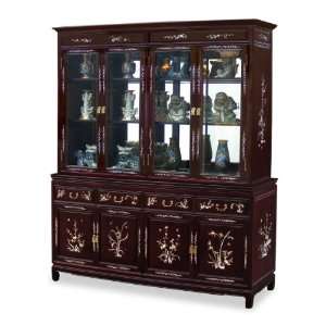  72 Rosewood Mother of Pearl Inlay China Cabinet