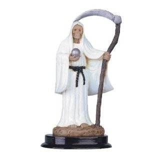 Inch White Santa Muerte Saint Death Grim Reaper Statue Figurine